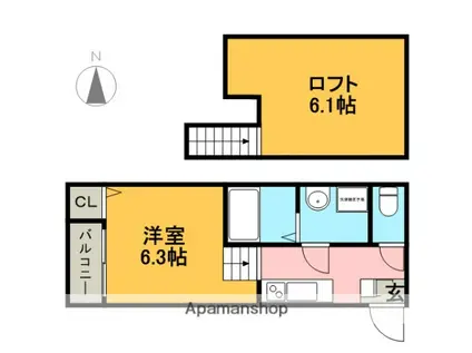 CERESIA Y-3(1K/1階)の間取り写真