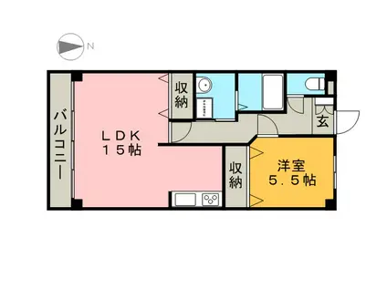 ラ・メゾンタナカB(1LDK/1階)の間取り写真