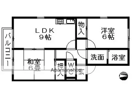 サンハイムY.S(2LDK/1階)の間取り写真