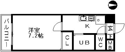 ソレイユ東海通(1K/3階)の間取り写真