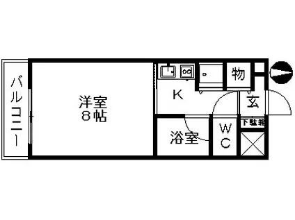 シャトーグロリアス(1K/5階)の間取り写真