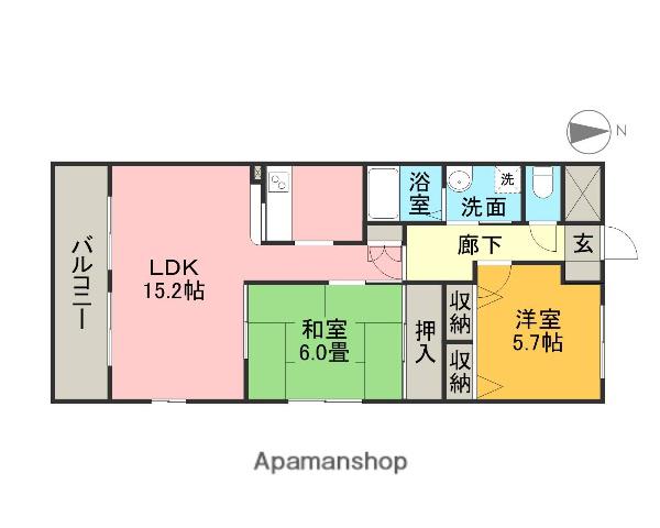シティガーデン小碓(2LDK/3階)の間取り写真