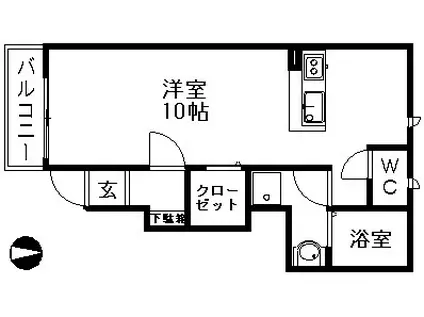 フィオーレ・KⅢ(1K/1階)の間取り写真