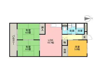 アーバンハイツ(3LDK/4階)の間取り写真