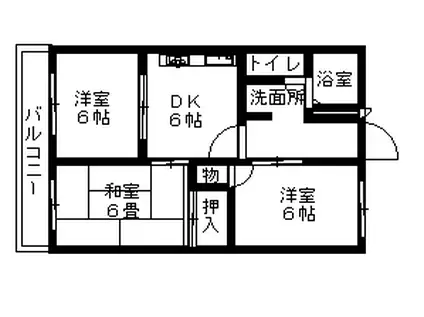 清和ハイツ(3DK/4階)の間取り写真