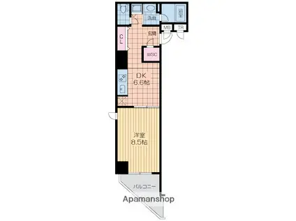 セノアタワー泉(1DK/12階)の間取り写真