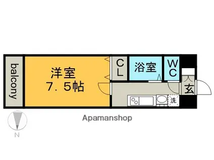 セントラルハイツ明野(1K/7階)の間取り写真