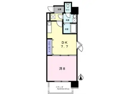 KDXレジデンス神宮前(1DK/9階)の間取り写真