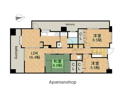 グランカーサ上前津(3LDK/9階)の間取り写真