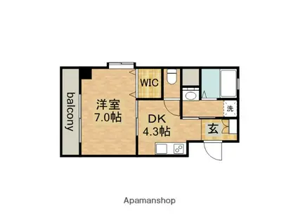 プロビデンス栄南(1DK/9階)の間取り写真