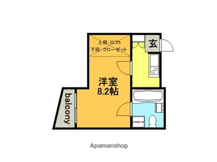 CASA QUINTO(1K/1階)の間取り写真