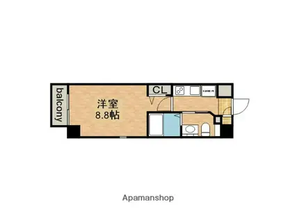 エステムプラザ名古屋・栄プレミアム(1K/3階)の間取り写真