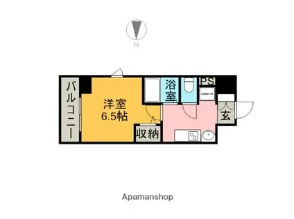 プレサンス金山グリーンパークス(ワンルーム/11階)の間取り写真