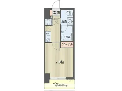 ライブコート泉(1K/15階)の間取り写真