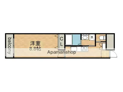 N APARTMENT(1K/4階)の間取り写真