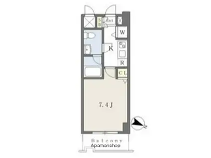 カレント新栄(1K/8階)の間取り写真