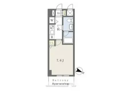 カレント新栄(1K/8階)の間取り写真