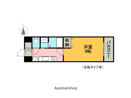 リアライズ記念橋(1K/10階)の間取り写真