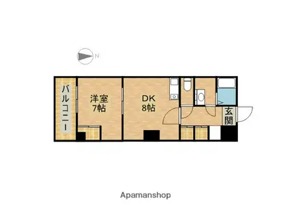 アメニティタツミ(1DK/6階)の間取り写真