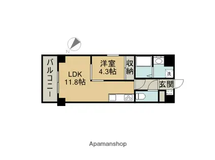 S-FORT鶴舞CUBE(1LDK/7階)の間取り写真