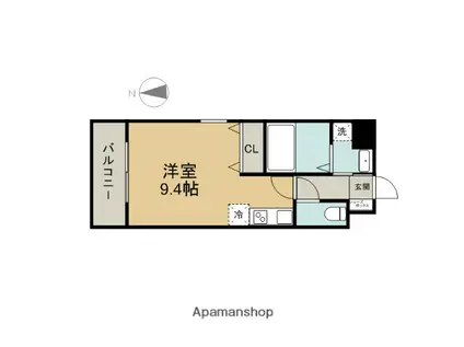 クレスト神前(ワンルーム/5階)の間取り写真