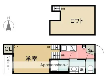 LE CIEL 六番町(1K/1階)の間取り写真