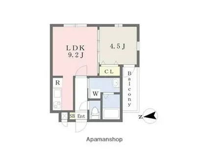 MOVE山王ウエスト(1LDK/3階)の間取り写真