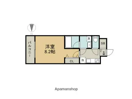 レジデンス SUN.K(1K/7階)の間取り写真