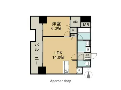 ファーストレジデンス栄(1LDK/2階)の間取り写真