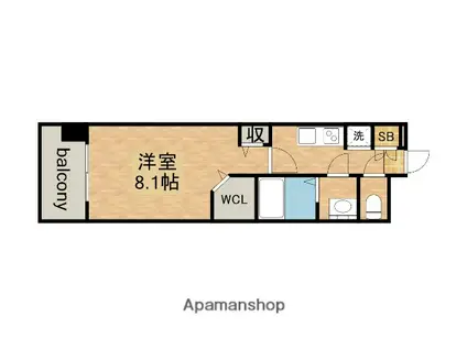 パルティール千種アネックス(1K/5階)の間取り写真