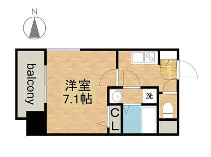 プレサンス東別院駅前(1K/3階)の間取り写真