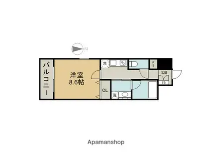 リブラン東別院(1K/4階)の間取り写真