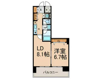 CASAα名駅南(1LDK/9階)の間取り写真