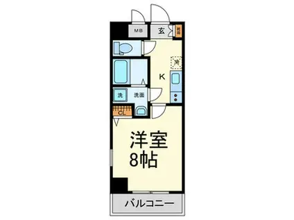 ALII1(1K/4階)の間取り写真