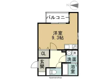 ルシエル東海通ノース(ワンルーム/2階)の間取り写真