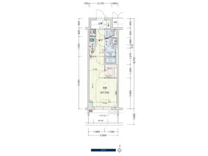 プレサンス丸の内アデル(1K/3階)の間取り写真