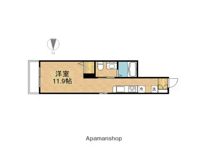エントピアヤダⅡ(ワンルーム/1階)の間取り写真