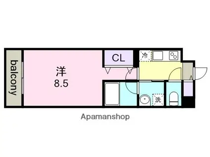 リシュドール名駅南(1K/14階)の間取り写真