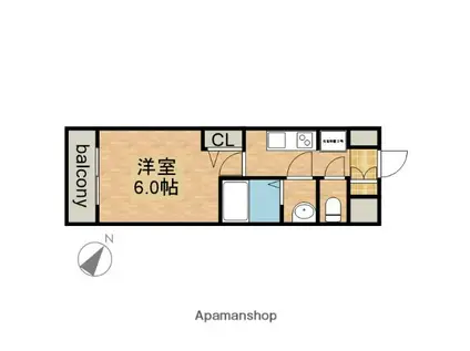 アステリ鶴舞エーナ(1K/13階)の間取り写真