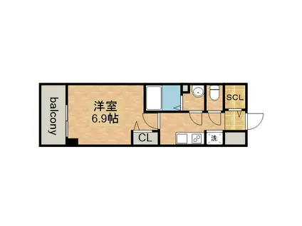 プレサンス東別院駅前Ⅱ(1K/7階)の間取り写真