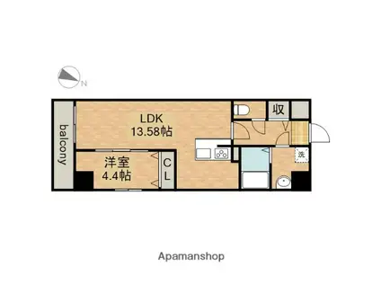 PRIMAL千種STELO(1LDK/7階)の間取り写真