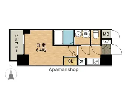 S-RESIDENCE熱田(1K/4階)の間取り写真