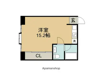 BLANCASA水主町(ワンルーム/5階)の間取り写真