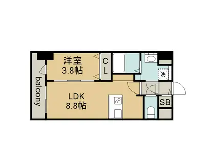 プレサンスTHE新栄(1LDK/11階)の間取り写真