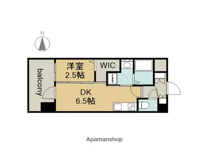 エステムコート名古屋サウスプレミオ(1DK/7階)の間取り写真