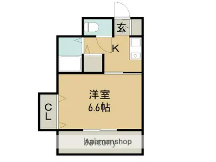 ニューポートマンション(1K/2階)の間取り写真