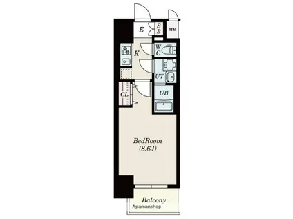 S-RESIDENCE金山ウエスト(1K/4階)の間取り写真