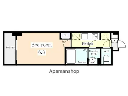 メイクス名駅南Ⅱ(1K/12階)の間取り写真