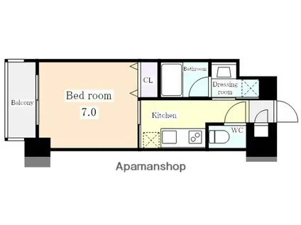 レジデンス東別院スクエアⅡ(1K/12階)の間取り写真