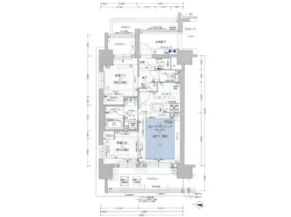 プレサンス ロジェ 栄パークサウス(2LDK/9階)の間取り写真